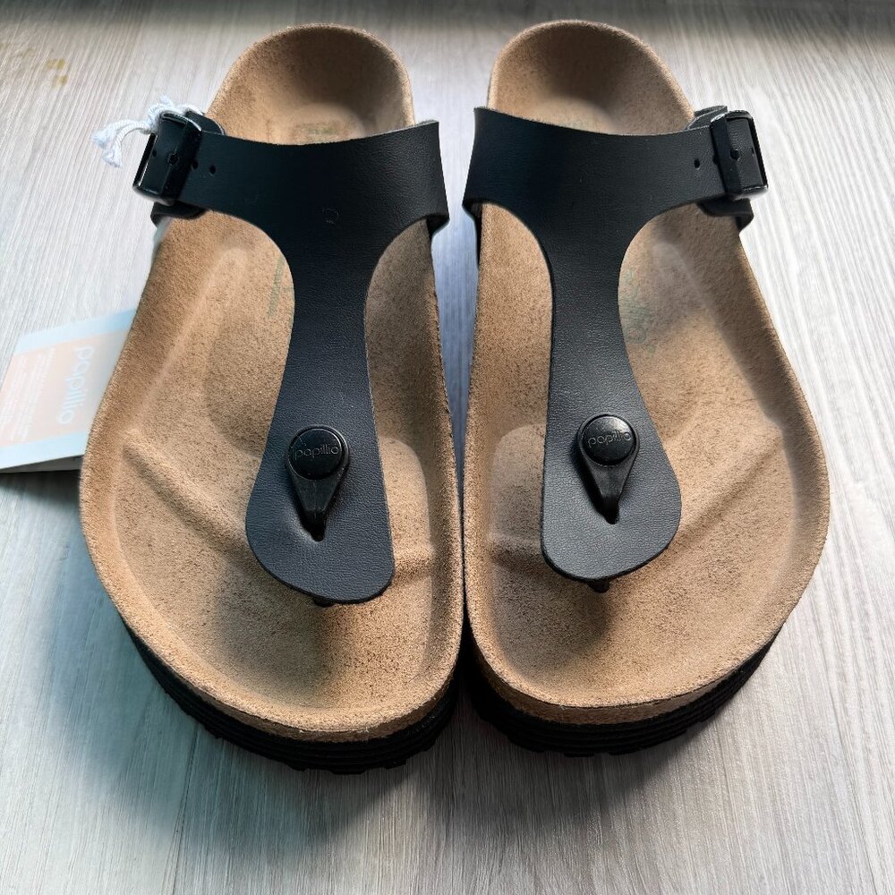NEW NWT Birkenstock - Papillio Gizeh Platform Vegan Black - 2 Sizes Available - Picture 3 of 16